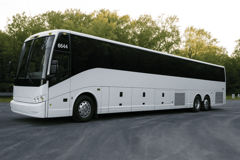exterior of Charter Bus Rental Plainfield coach bus