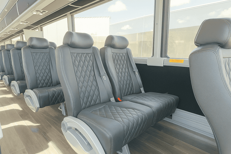 interior of Charter Bus Rental Plainfield charter bus